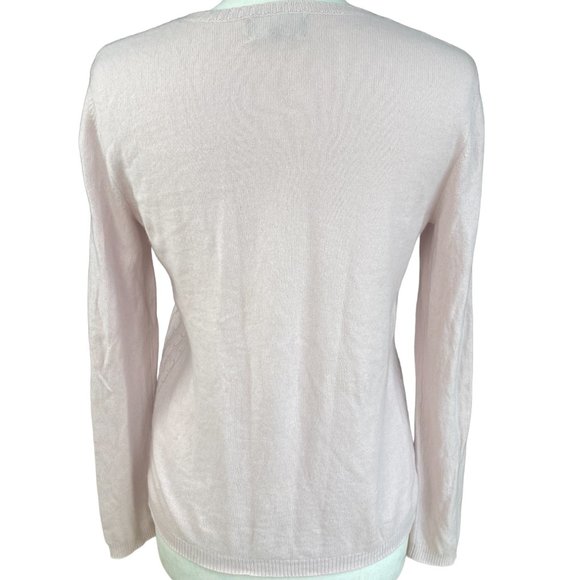 Lands End 100% Cashmere Cable Knit Sweater Pink Quiet Luxury Preppy Old Money-S - Picture 7 of 7